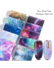 10 sztuk kolorowe kwiaty naklejki na paznokcie folia transferu Starry Sky letnie suwaki do Manicure paznokci naklejki ozdobne de