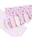 10 sztuk kolorowe kwiaty naklejki na paznokcie folia transferu Starry Sky letnie suwaki do Manicure paznokci naklejki ozdobne de