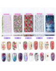10 sztuk kolorowe kwiaty naklejki na paznokcie folia transferu Starry Sky letnie suwaki do Manicure paznokci naklejki ozdobne de