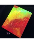4 sztuk 6*8cm 3D do paznokci dekoracje artystyczne płomień naklejka do paznokci folia srebrny złoty projekty transferu wody nakl