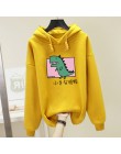 Plus rozmiar Harajuku bluza z kapturem kobiety dinozaur bluzy z nadrukiem bluza kawaii 2020 wiosna jesień swobodna, z kapturem s