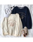 Mooirue kaczątko haft kobiety bluza luźne duża, w stylu Harajuku bluza swetry na jesień
