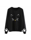 JAYCOSIN bluzy damskie jesień wokół szyi bluzy z długim rękawem bluza damska nadruk kota bluza z kapturem Poleron mujer 19JUL25