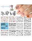 12 typ paznokci woda naklejka czarny Coloful abstrakcyjny obraz woda transfer naklejka do paznokci dekoracja do Manicure styl na