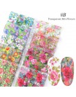 10 sztuk kolorowe kwiaty naklejki na paznokcie folia transferu Starry Sky letnie suwaki do Manicure paznokci naklejki ozdobne de