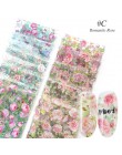 10 sztuk kolorowe kwiaty naklejki na paznokcie folia transferu Starry Sky letnie suwaki do Manicure paznokci naklejki ozdobne de
