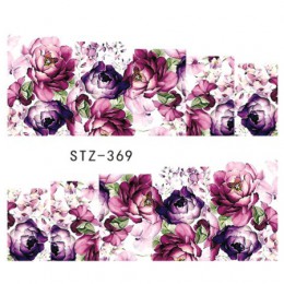 1 arkusz woda Transfer kobiety pełna naklejka na pokrywę paznokci naklejki ozdobne Nail Art Beauty fioletowa róża ozdoby polerow
