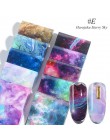 10 sztuk kolorowe kwiaty naklejki na paznokcie folia transferu Starry Sky letnie suwaki do Manicure paznokci naklejki ozdobne de