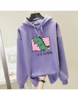 Plus rozmiar Harajuku bluza z kapturem kobiety dinozaur bluzy z nadrukiem bluza kawaii 2020 wiosna jesień swobodna, z kapturem s