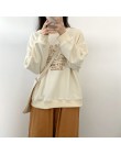 Mooirue kaczątko haft kobiety bluza luźne duża, w stylu Harajuku bluza swetry na jesień