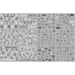 12 sztuk/zestaw czarny biały rosyjski list paznokci woda naklejki usta linia seksowna dziewczyna vintage woda Transfer suwaki zn
