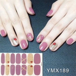 14 wskazówek/arkusz Beauty Nail Art naklejki pełna pokrywa naklejki okłady dekoracje DIY Manicure suwak winyle do paznokci gwoźd