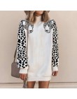 Wzór w cętki bluzy damskie bluzy z kapturem z długim rękawem patchworkowe bluzy damskie swetry wiosna jesień Streetwear bluza da