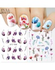 1 sztuk kwiatowy suwak naklejki kalkomania wody do transferu Nail Art tatuaż Flamingo liść żel Manicure samoprzylepne dekoracje 