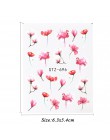 1 sztuk kwiatowy suwak naklejki kalkomania wody do transferu Nail Art tatuaż Flamingo liść żel Manicure samoprzylepne dekoracje 