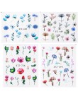 1 sztuk kwiatowy suwak naklejki kalkomania wody do transferu Nail Art tatuaż Flamingo liść żel Manicure samoprzylepne dekoracje 