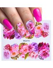 1 szt. Naklejki na paznokcie róża kwiaty wzory suwaki ozdoby do paznokci Manicure kalkomanie wodne polskie folie transferowe wsk
