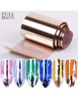 Złota srebrna folia metaliczna do paznokci suwak holograficzny Transfer Wrap naklejka samoprzylepna Starry Manicure Decor naklej