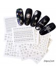 24 sztuk Mix wzory Bling Bling Rainbow naklejki 3D naklejka do paznokci DIY piękno folie Nail Art manicure polerowanie Gel Decor