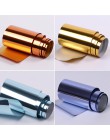 Złota srebrna folia metaliczna do paznokci suwak holograficzny Transfer Wrap naklejka samoprzylepna Starry Manicure Decor naklej