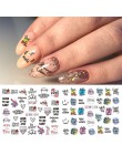 1 arkusz list kalkomanie paznokci naklejka artystyczna czarny z kwiatami róży linia projekt woda Transfer suwaki manicure polero
