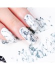 1 sztuk biały czarny Gradient marmuru paznokci naklejka artystyczna woda Transfer naklejka Watermark suwak Manicure pełna Wrap n