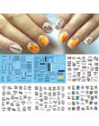 1 arkusz list kalkomanie paznokci naklejka artystyczna czarny z kwiatami róży linia projekt woda Transfer suwaki manicure polero