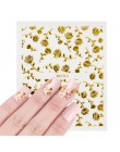 20 sztuk 3D Beauty naklejka do paznokci zestawy złoty kwiat brązujący projekt Manicure DIY porady samoprzylepne Transfer Art Hol