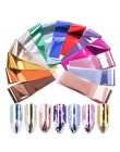 14pc metalowa folia transferowa holograficzna do zdobienia paznokci Laser lustrzany efekt Charm naklejka foliowa do paznokci nak