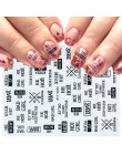 1pc czarne litery paznokci suwak 3d taśma naklejana taśma folia Wrap naklejki samoprzylepne do zdobienia paznokci Manicure Decor