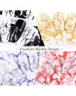 1 sztuk biały czarny Gradient marmuru paznokci naklejka artystyczna woda Transfer naklejka Watermark suwak Manicure pełna Wrap n