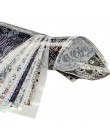 50 sztuk 20x4cm holograficzna gwiaździsta laserowe folie do paznokci klej do transferu naklejki porady mieszane wzory błyszczące