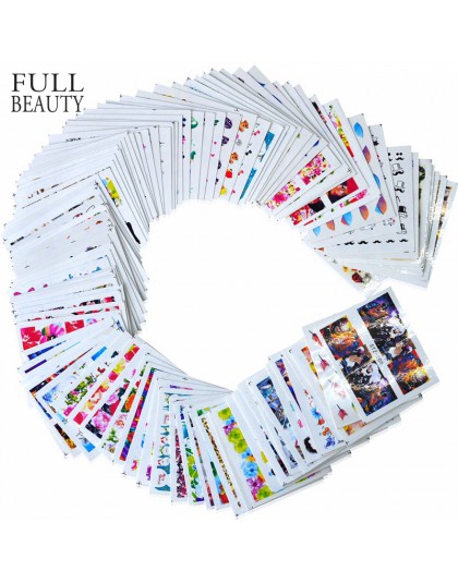 100 sztuk/partia naklejka do paznokci naklejki zestawy transferu wody różne 100 wzory uroda całkowicie diy porady Nail Charm dla