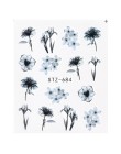 1 sztuk kwiatowy suwak naklejki kalkomania wody do transferu Nail Art tatuaż Flamingo liść żel Manicure samoprzylepne dekoracje 