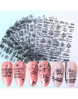 1pc czarne litery paznokci suwak 3d taśma naklejana taśma folia Wrap naklejki samoprzylepne do zdobienia paznokci Manicure Decor