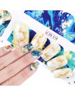 1 sztuk biały czarny Gradient marmuru paznokci naklejka artystyczna woda Transfer naklejka Watermark suwak Manicure pełna Wrap n