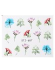 1 sztuk kwiatowy suwak naklejki kalkomania wody do transferu Nail Art tatuaż Flamingo liść żel Manicure samoprzylepne dekoracje 