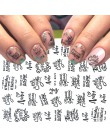 1pc czarne litery paznokci suwak 3d taśma naklejana taśma folia Wrap naklejki samoprzylepne do zdobienia paznokci Manicure Decor
