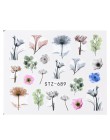 1 sztuk kwiatowy suwak naklejki kalkomania wody do transferu Nail Art tatuaż Flamingo liść żel Manicure samoprzylepne dekoracje 