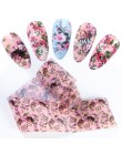 10 sztuk folia paznokci artystyczna róża naklejki z kwiatami na paznokcie Transfer klej okłady papier Manicure dekoracje paznokc