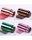 14pc metalowa folia transferowa holograficzna do zdobienia paznokci Laser lustrzany efekt Charm naklejka foliowa do paznokci nak