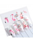1 sztuk naklejki do paznokci naklejki do transferu wody Cartoon Flamingo śliczne wzory ze zwierzętami Nail Art suwak Manicure de