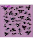 1 arkusz moda 3d Nail naklejka artystyczna Nails naklejka motyl i kwiat z dżetów Charms DIY dekoracja do manicure narzędzia