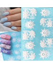 3D akrylowe grawerowane naklejka do paznokci zima biały i mixcolor śnieg desgin woda naklejki Empaistic paznokci woda slajdów na