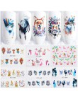1 sztuk naklejki do paznokci naklejki do transferu wody Cartoon Flamingo śliczne wzory ze zwierzętami Nail Art suwak Manicure de
