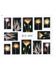 1 sztuk kwiatowy suwak naklejki kalkomania wody do transferu Nail Art tatuaż Flamingo liść żel Manicure samoprzylepne dekoracje 