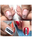 1pc czarne litery paznokci suwak 3d taśma naklejana taśma folia Wrap naklejki samoprzylepne do zdobienia paznokci Manicure Decor