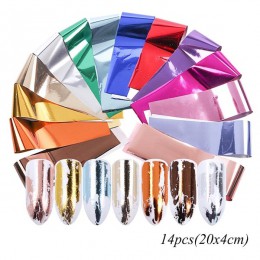 Złota srebrna folia metaliczna do paznokci suwak holograficzny Transfer Wrap naklejka samoprzylepna Starry Manicure Decor naklej