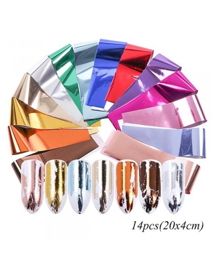 Złota srebrna folia metaliczna do paznokci suwak holograficzny Transfer Wrap naklejka samoprzylepna Starry Manicure Decor naklej
