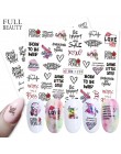 1pc czarny abstrakcyjny kształt wody naklejki paznokci suwak naklejka w kształcie litery dekoracja paznokci polski DIY Salon Man